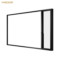 Fábrica Wazzor precio al por mayor aleación de aluminio ventanas modernas con mosquitera abatible para casa