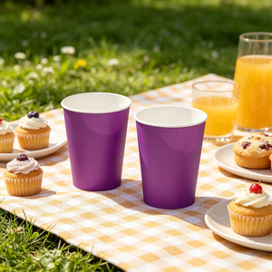 Vasos de Papel Morados para Fiestas, 270cc, Vajilla Elegante para Decoraciones de Cumpleaños - Product Image 6