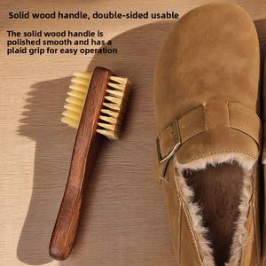 Brosse à chaussures Maximilian double face en bois pour daim et cuir <span class=keywords><strong>nubuck</strong></span>, pour le nettoyage des taches, usage domestique - Product Image 4