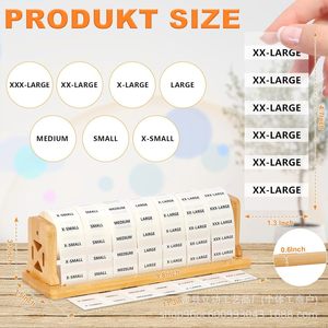 Estante para etiquetas de madera maciza, soporte para rollo de etiquetas, organizador de escritorio, color natural, 28,5x9x8cm - Product Image 5