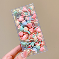 30 pièces/boîte – Adorables élastiques à cheveux pour enfants, motifs dessin animé, bonbons macaron, attaches pour queues de cheval, colorés et décoratifs