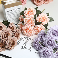 Rose artificielle en soie à 7 têtes, légère, écologique, décoration d'intérieur, centre de table, mariage, événement, fleur de remise de diplôme