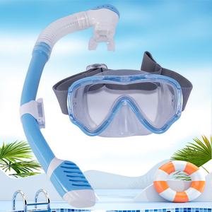 Ensemble de lunettes de plongée pour enfants, anti-buée, lunettes de plongée avec tissu en maille de silicone, tête et tuba - Product Image 1