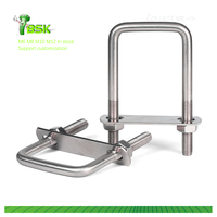 Boulons en U carrés en acier inoxydable 304 avec écrous et rondelles pour plaque de fixation M6 M8 M10 M12 – Fixation de tuyaux carrés