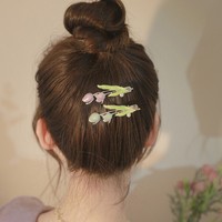 Jepit Rambut Tulip Estetika Vintage, Jepit Rambut Bebek Cantik Bermotif Bunga, Jepit Rambut Bunga, Aksesoris Rambut Kasual Wanita, Dekorasi Gaya Rambut