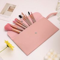 Ins Super Hot Nude Powder 7-12 pièces ensemble de pinceaux de maquillage Super doux poudre libre pinceau ombre à paupières outils de beauté pour débutants
