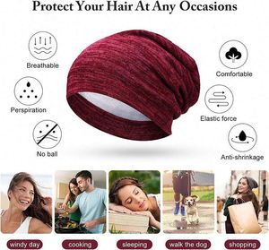 Wholesale Unisex Chemo Beanies with Hair Care Satin Lining Digital Printing Image Style Soft Cotton Keep <b>Warm</b> Outdoor <b>Hat</b> - Product Image 4