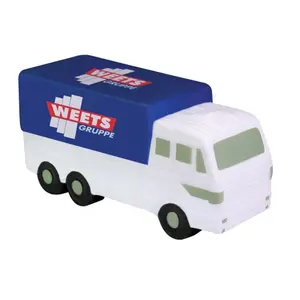 Mainan mobil truk busa lunak bentuk mobil mainan bertekanan PU Lori bola antistres dengan Logo