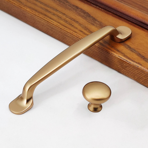 Modern Brushed Gold <strong>Cabinet</strong> Handles Solid Zamak Curved Bow Drawer Pulls Elegant Wardrobe Kitchen Dresser Furniture Hardware - Product Image 2