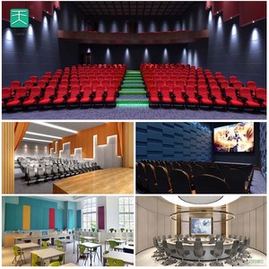 TianGe Factory projette une solution totale Panneaux muraux acoustiques en tissu insonorisant en <span class=keywords><strong>velours</strong></span> enveloppé de non-tissé doux - Product Image 2