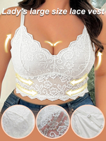 Soutien-gorge sans armatures en dentelle grande taille, bretelles réglables, respirant, brodé, antibactérien, coupe 3/4, lingerie sexy, vêtements intimes pour femmes