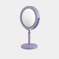 Miroir de maquillage cosmétique LED de table/bureau rotatif noir et blanc avec interrupteur tactile, personnalisable OEM/ODM avec logo Winway