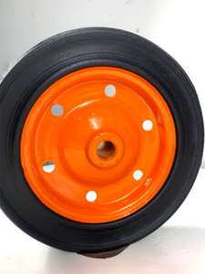 Brouette en acier de 13 pouces avec roues en caoutchouc massif sans chambre à air à six trous - Product Image 3