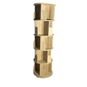 현대 사용자 정의 360 도 회전 단단한 나무 책장 책장 디자인 보관 주최자 홈 사무실 가구 책장 - Product Image 6