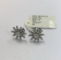 OEM Glänzende Sonnenblumen-Schnee-CZ-Ohrringe aus 925 Silber für Damen, Exquisiter Schmuck für Partys und Alltag, Schmuck-Geschenke im Großhandel