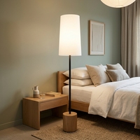 Lampe sur pied de conception nouvelle, homologuée UL, pour chambre d'hôtel Marriott Fairfield Inn, base en bois, couleur métallique, pour suite d'hôtel moderne