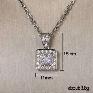 Collar con Colgante Cuadrado para Mujer, Cadena Minimalista con Dije Geométrico, Joyería de Moda para Uso Diario, Regalo - Product Image 6