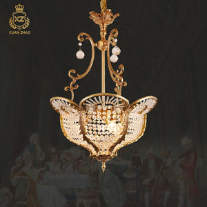 Entrada barroca francesa Nido de Pájaros lámparas de cristal decorativas latón recepción escritorio colgante luz Vintage pasillo lámpara colgante - Product Image 1