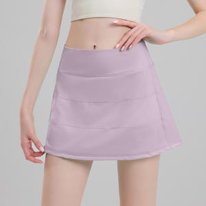 Aoyema أنثى Mujer Ropa Deportiva الصيف مصغرة مطوي عالية مرونة التنورات تجريب ارتفاع الخصر تنورة تنس الغولف مع جيوب - Product Image 4
