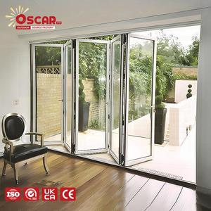 Portes coulissantes pliantes <span class=keywords><strong>en</strong></span> aluminium émaillé avec verre trempé, étanches, pour patio, balcon, jardin, <span class=keywords><strong>prix</strong></span> <span class=keywords><strong>d</strong></span>'usine - Product Image 1