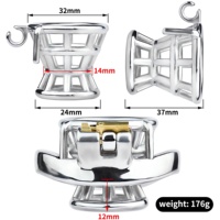 FRRK 2024 nouveau style Cage à bite masculine Dispositif de chasteté Nouveauté Sissy Cage de chasteté inversée Jeu CBT Anneau négatif en acier inoxydable