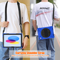 Housse de protection antichoc pour iPad A16 11e génération 2025 10e génération 10,9'' 360 °   Étui pour tablette enfant avec support rotatif et bandoulière robuste