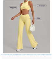 Nouvel ensemble de sport personnalisé pour femme : débardeur dos nageur, gilet de yoga et pantalon évasé pour la course et l'entraînement