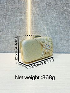 New Cross-border Flash Rhinestone Clutch Bag Handbag <b>Party</b> <b>Box</b> Dinner Bag PVC Closure Daily Use Tanjing - Product Image 5