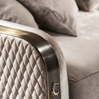 Ensemble de canapés en tissu de luxe italien moderne, structure décorative en métal, canapé droit pour salon de villa, mobilier haut de gamme pour la maison