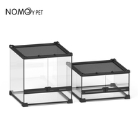 NOMOY PET habitat terrarium en verre pour reptile avec porte à double charnière et ventilation à écran supérieur pour amphibiens