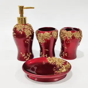 Guangdong Suppliers New Products Hand-paint Resin Bathroom Accessories Set For Home & Hotel bathroom products
