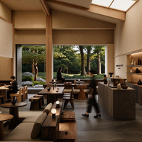 Vitrine de comptoir en verre LED pour torréfaction de café, boulangerie, café - Conception intérieure complète clé en main