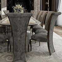 Ensemble table et chaises de salle à manger longues de style rétro français, table ovale en marbre, ensemble de table de salle à manger formelle, table de banquet de luxe sur mesure