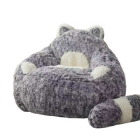 Pouf géant en peluche, doux et moelleux, en forme de chat mignon, avec billes en mousse compressibles, canapé paresseux
