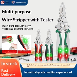 Herramientas Multifuncionales Personalizadas: Pelacables, Lápiz de Prueba Eléctrico, Alicates Plegables para Pelar, Dividir y Enrollar Cables - Product Image 1