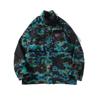 Blouson bomber coupe-vent respirant vert pour homme avec lettres brodées, poches imperméables, col rond, décontracté pour le printemps
