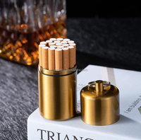 Mini étui à tabac en alliage de zinc brossé, étanche, résistant à l'humidité, hermétique, en métal, pour transporter son tabac dans sa poche