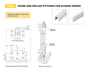 TMA4 File Tủ Trượt Phụ Kiện Cửa Trượt Hướng Dẫn Cửa Và Con Lăn - Product Image 5