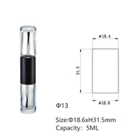 Flacon vide personnalisé à double tête pour gel à ongles, flacon en verre transparent à double extrémité avec pinceau pour l'art des ongles et l'emballage cosmétique