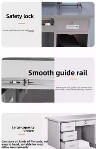 Hiện Đại Chuyển Đổi Mở Rộng Thép Không Gỉ Văn Phòng Bàn Máy Tính Bàn Với Khóa Và Ngăn Kéo Cho Nhân Viên Tài Chính Bằng Văn Bản Sử Dụng - Product Image 3