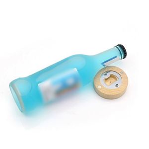Custom Logo Blank Round Mini Bottle Opener Wooden <b>Fridge</b> Magnets Beer Opener With Eco Friendly - Product Image 4