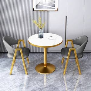 モダンでシンプルな円形ダイニングテーブルセット 2名様用 椅子付き 家庭、ホテル、別荘向け パネルウッドスタイル ダイニングルーム家具 - Product Image 5