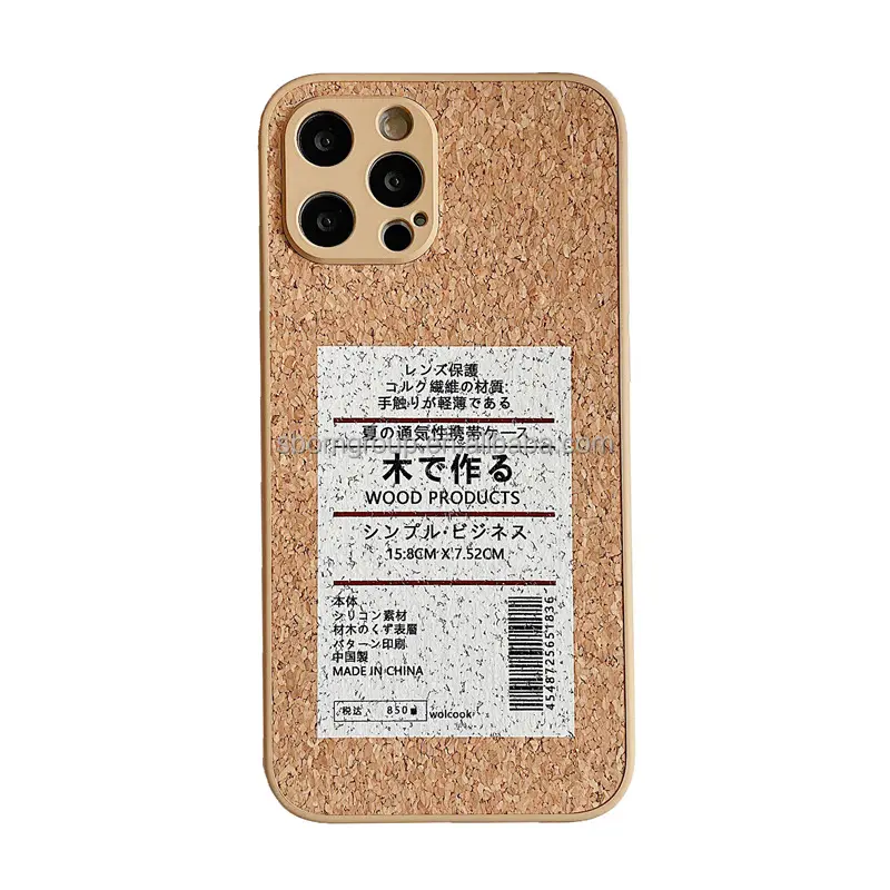 Coque de téléphone portable en bois véritable naturel pour iPhone 15 14 13 12 11 Pro Max Protection personnalisée de l'objectif de la caméra de couverture de téléphone
