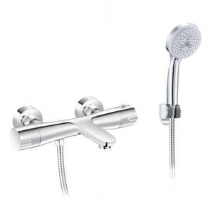 Mitigeur de bain thermostatique externe modèle Jane chromé, longueur 30 cm, robinet de douche mural - Product Image 1