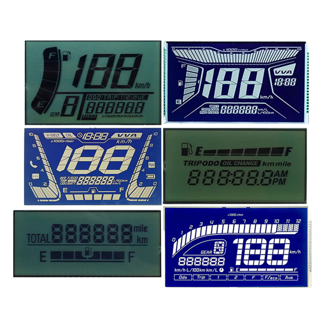 LCD Display Screen for Cars and Motorcycles 7 Segment Motorcycle Speedometer LCD Display Screen Wholesale Customizable OEM