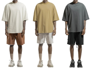 Más tamaño 100% algodón peso pesado personalizado impreso Logo patrón grueso hombres camiseta - Product Image 6