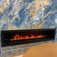 Cheminées électriques intelligentes Sefire à vapeur d'eau, atomiseur de brume, flamme néon décorative LED 3D noire personnalisée
