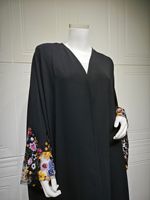 Robes arabes Cardigan Sequin Broderie Maille Manches Modeste Dubaï Abaya Vêtements Islamiques Ouvert Abaya Hiver Automne Respirant Sol