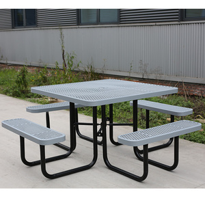 होटल के लिए 46 इंच 4 फीट 6 फीट 8 वर्ग टेबल सेट, रेस्तरां लोहे के आउटडोर गार्डन टेबल के लिए - Product Image 4