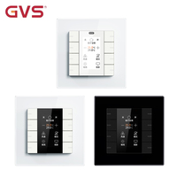 Capteur à bouton-poussoir multifonction KNX 4 voies pour système de contrôle de bâtiment mural sécurisé